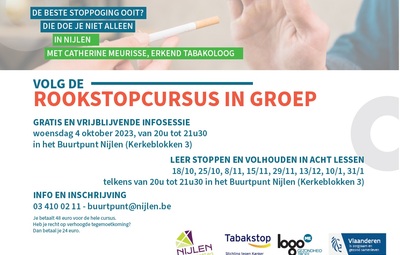 Cursus ‘stoppen met roken’ in Buurtpunt Nijlen
